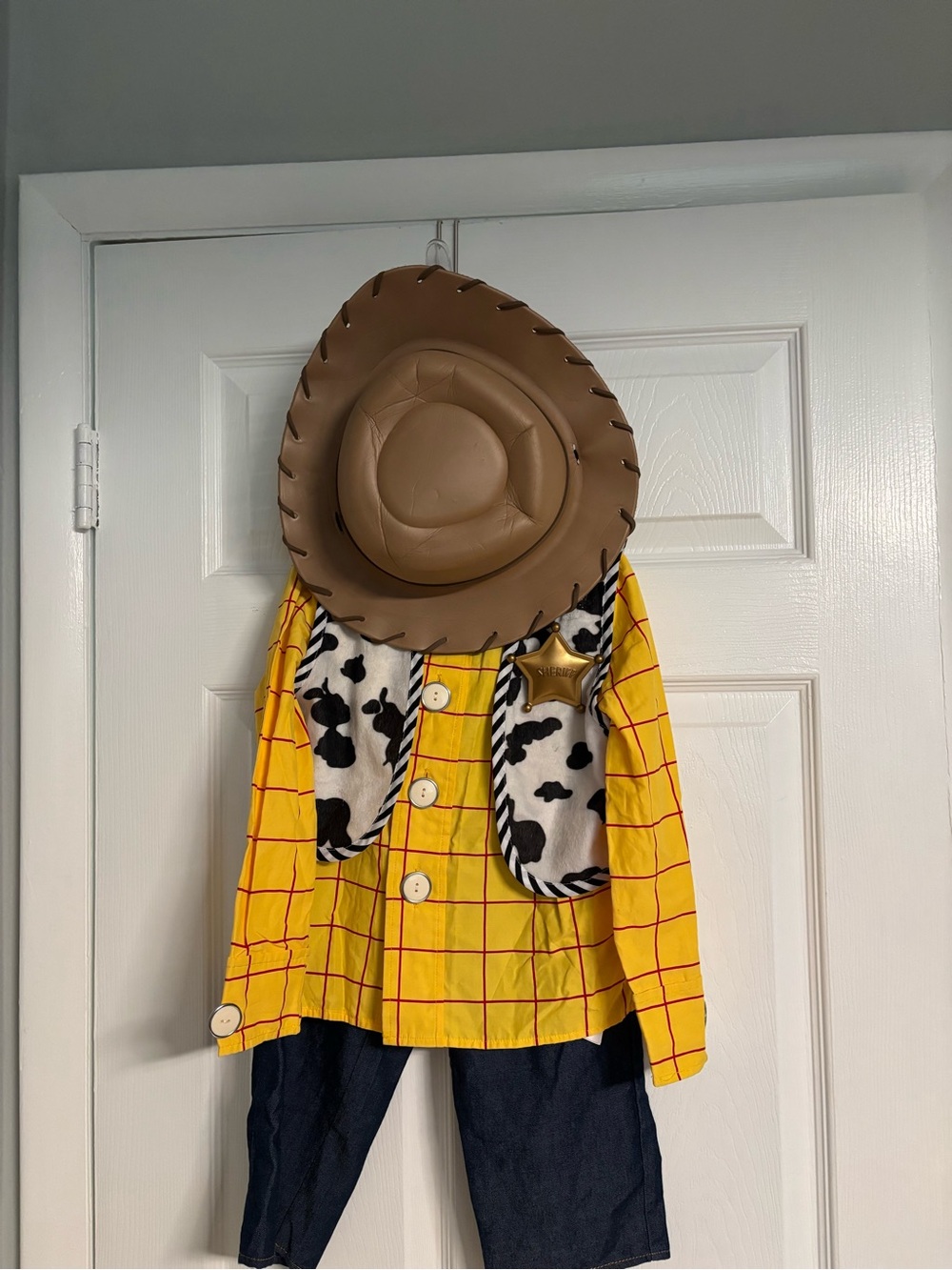 Disney Toy Story Sheriff Costume with Cow-Print Vest, hat, shoe,boot covers 5/6
